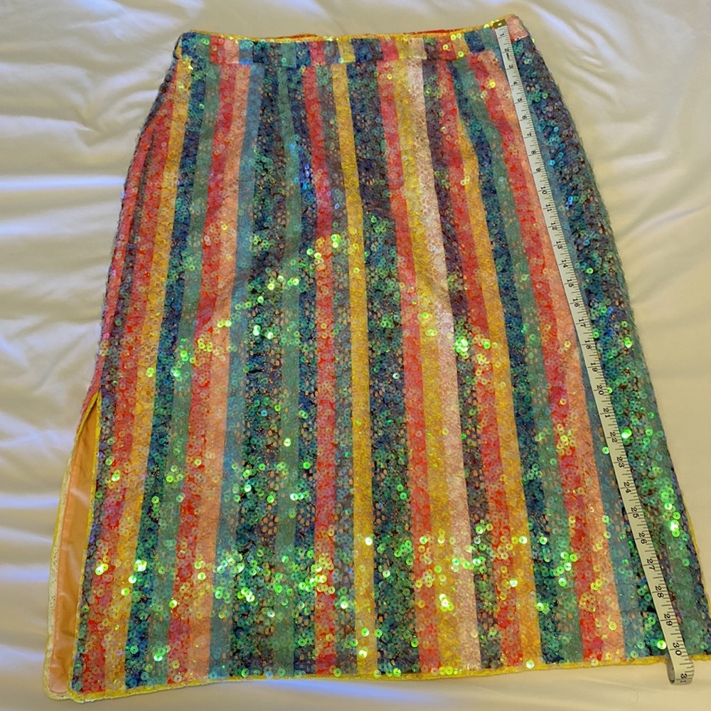 Maeve midi sequin and lace skirt